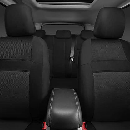 3D Air Mesh Car Seat Covers Full Sets w (Black black)