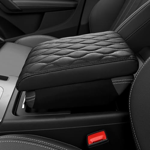 Car Center Console Armrest Cover PU Leather (sizeC 15 x 10 x 1.8 inch(some large suvs))