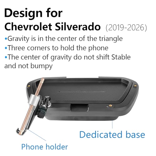 Car Phone Holder Center Console Organizer Tray for 2019 (for 2019-2026 Chevy Silverado/GMC Sierra 8-inch)