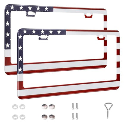 2 Pack License Plate Frames (Red and blue)