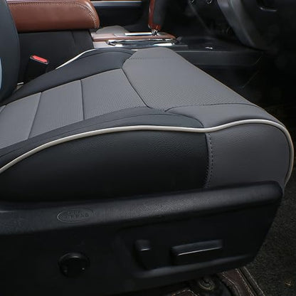 Custom Fit Tacoma Rear Car Seat Covers for Toyota Tacoma (Leather (Black/Gray) / 2024-2026 Tacoma (Petrol) Only 2nd Row)