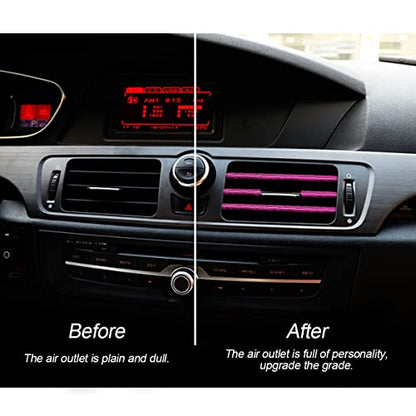 20PCS Bendable Car Air Vent Trim Strips (Ice Rose Red)