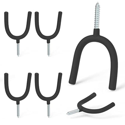 6 Pack Screw in U Hooks Garage Storage Organizers (HD U Hook 6PC)