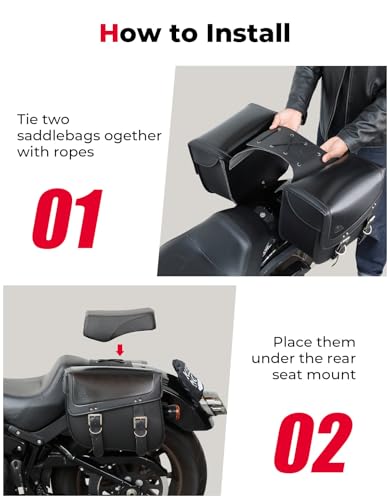 Motorcycle Saddlebags 30L Large Capacity Universal Saddle Bags (Black with Inner Pocket / 30 L)