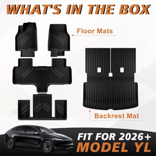 Floor Mats & Trunk & Backrest Mat for 2026 Tesla Model YL (Model YL(6 Seats) | 2026+)