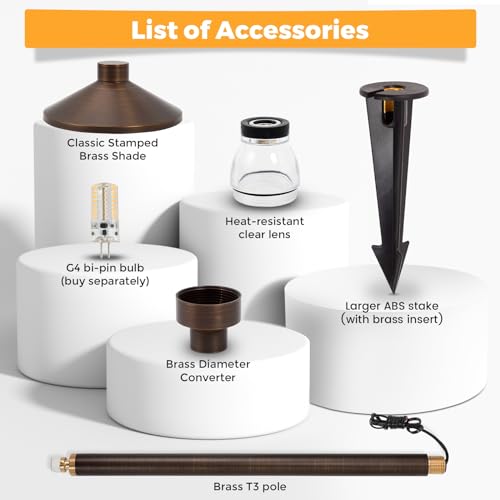 Solid Brass Low Voltage Landscape Pathway Lights
