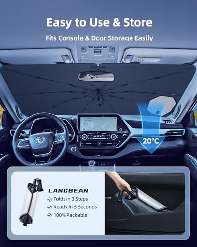 2026 Upgrade] Windshield Sun Shade for Most Sedans (Medium(57" x 32"))