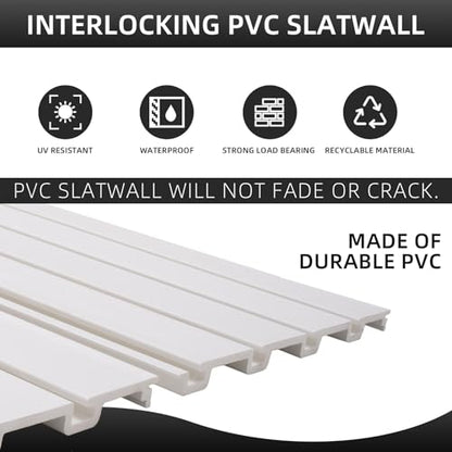 Slat Wall Paneling Garage Wall Organizer (White / 8x4ft)