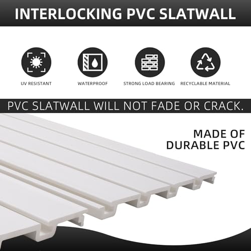 Slat Wall Paneling Garage Wall Organizer (White / 4x4ft)