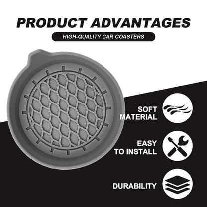 4 Pack Universal Cup Holder Coasters (Gray)