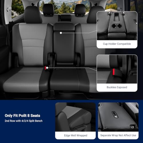 Seat Covers for Honda Pilot 2016 (Black-Grey / 8 Seats - EX-L,SE,TOURING,SPORT 2016-2022)