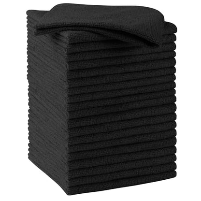 Microfiber Cleaning Cloth 20 PK (Black / 11.5 x 11.5 Inch)