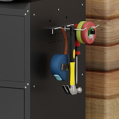 Metal Garage Storage Cabinet with Wheels (35.4'' Black)