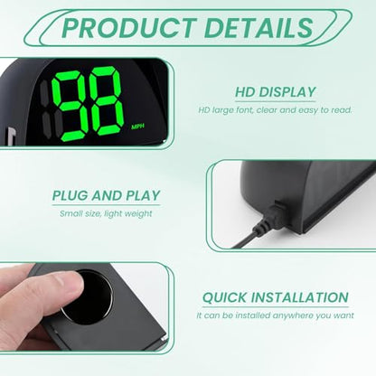2 Pack Car GPS Speedometer (Green MPH Speedometer-2Sets)