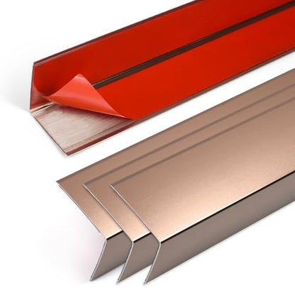 4PCS 45" Aluminum Metal Corner Protectors (4pack-45.0 x 2.0 x 2.0 in / Rose Gold)