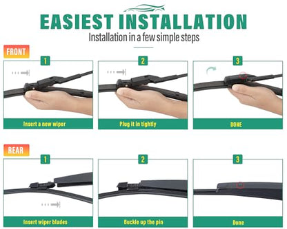 Windshield Wiper Blades Replacement for VW Tiguan 2018 (25" 22" 15")