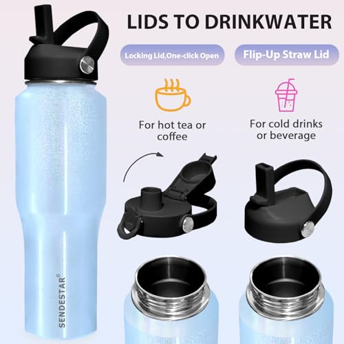 40oz Stainless Steel Water Bottle (Laser Blue / 40 Ounces)