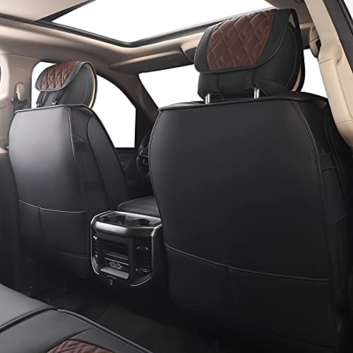 Car Seat Covers for Dodge Ram 2 Pcs Front (2 PCS Front,Black-Brown)