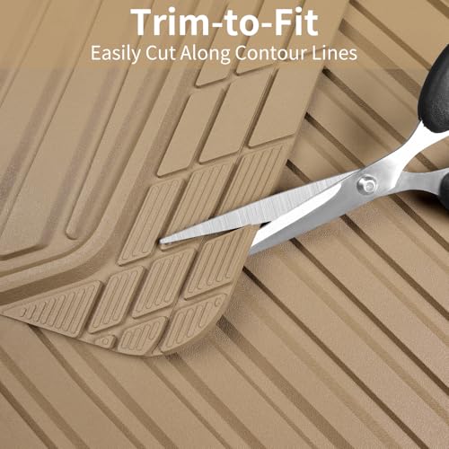 Heavy Duty Sporty Rubber Car Mats (beige)