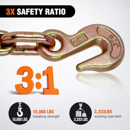 Chain Ratchet Straps 2" x 27' (2Pcs 2in x 27ft Chain Ratchet Straps)