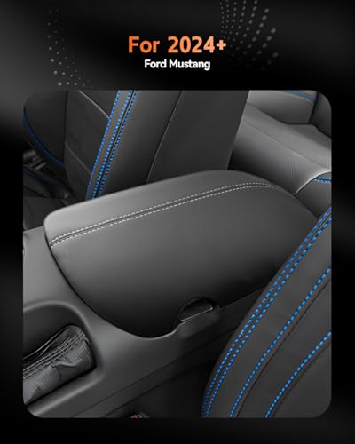 for Ford Mustang 2024 (Mustang 2024-2026 Thin Black Leather White Line)