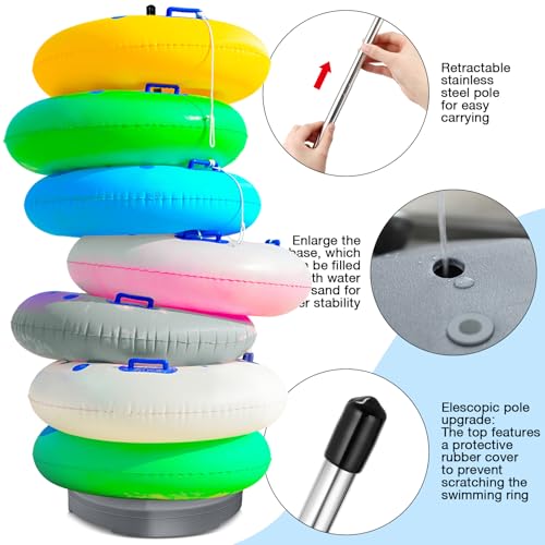 Pool Float Holder Storage Organizer Outdoor (13 x 78 in / Gray)