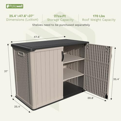 26 cu.ft Resin Outdoor Storage Cabinet (Beige / 26 Cu FT Cabinet)
