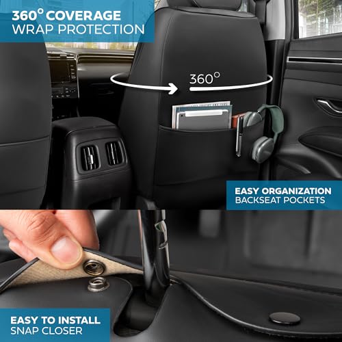 Curated Elite Leather Seat Covers for Cars & SUVs (Black (Elite) / Front Seats)