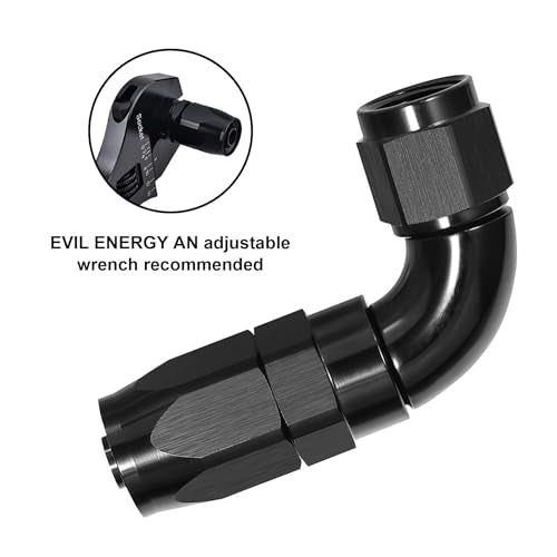 12AN 90 Degree One Piece Full Flow Hose End Fitting Swivel for CPE Braided Hose (12AN / 90 Degree)