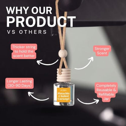 CANDECraftCo 2 Pack Hanging Car Air Freshener Diffuser for Essential Oils