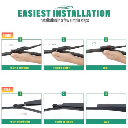 Windshield Wiper Blades Replacement for Volkswagen VW Atlas (26" 22" 12")