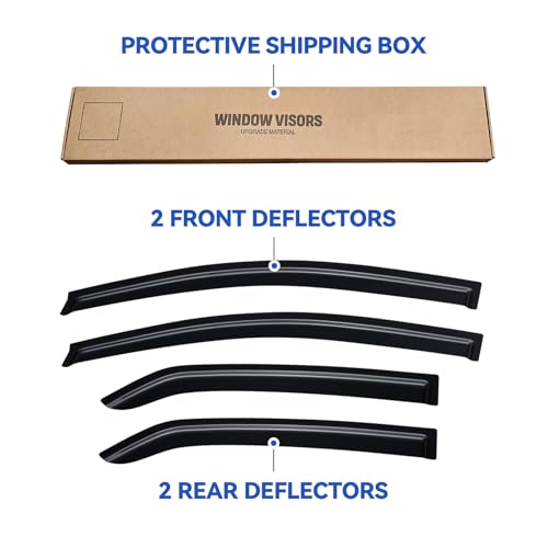 Window Visors Rain Guards for 2007 (2007-2013 Toyota Yaris Sedan)