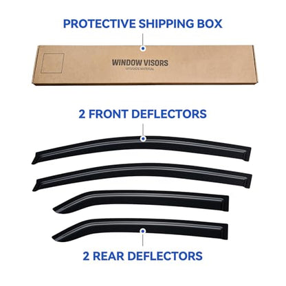 Window Visors Rain Guards for 2007 (2007-2013 Toyota Yaris Sedan)