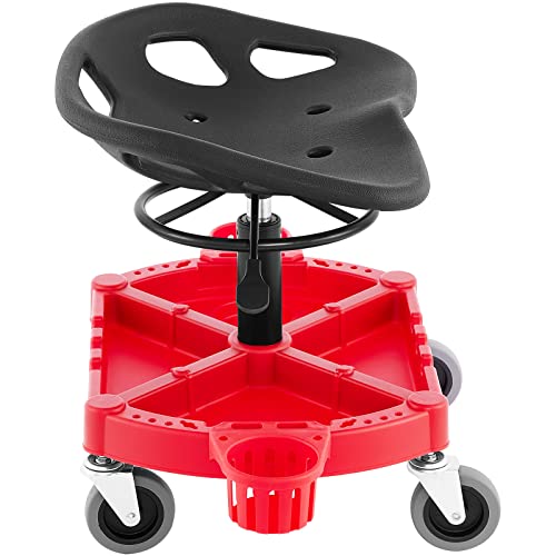 Rolling Garage Stool (Red)