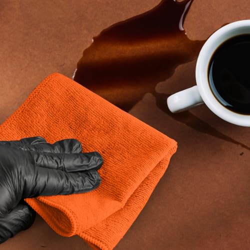 Microfiber Cleaning Cloths (Pack of 12 - 12x12 Inches / Orange)