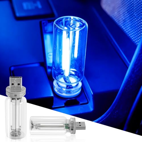 2PCS USB LED Lights for Car Interior (Blue)