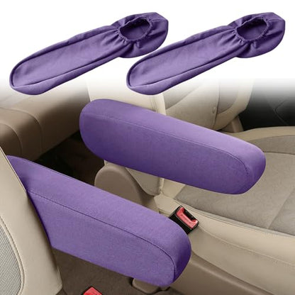 2PC Car Front Seat Armrest Covers (Purple-2PC)