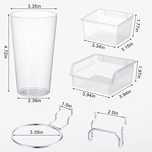 20 Pcs Pegboard Bins and Cups Accessories with Hooks (Clear)