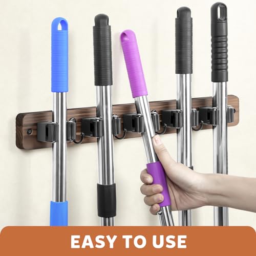 Broom Holder Wall Mount (Brown)