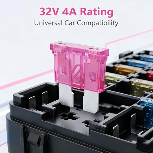 80Pcs) 4 Amp Standard Fuse, 4A Car Blade Fuses for Car/RV/Truck/SUV/Motorcycle/Boat (4A)