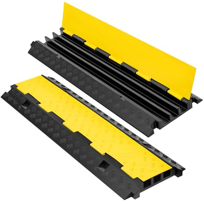 2 Pack 3 Channel Cable Protector Ramp Traffic Wire and Hose Ramp Cord Cover Heavy Duty Channels 44 (3 Channel 2 Pack)