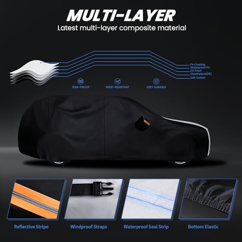Multi Layer Car Cover Custom Fit for Dodge Durango (Custom fit Dodge Durango / SUV car cover)
