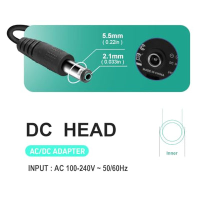 15V 1A~1.5A Adapter Charger Charging Cable Cord for Peak 450A 500A 600A 800A 1000A Auto Battery Booster Jump Starter