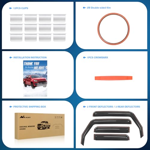 in Channel Rain Guards for Jeep Gladiator 2020 2021 2022 2023 2024 2025 2026 Side Window Deflectors (Gladiator 2020-2026)