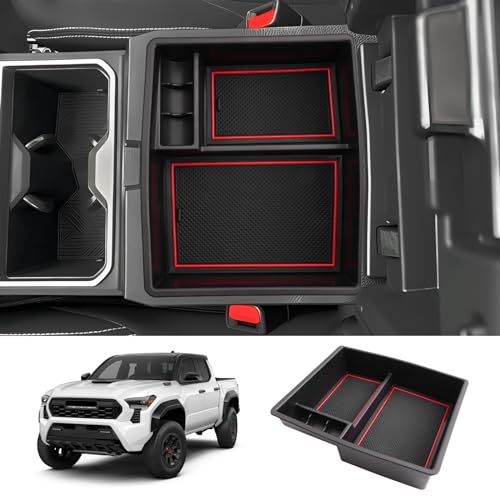 2025 2026 Tacoma Center Console Organizer Fit for 2024 2025 2026 Tacoma Accessories Armrest Storage Box Armrest Organizer Insert Tray Armrest Console Organizer