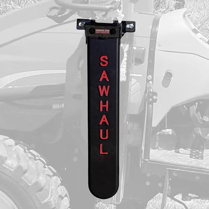GearHaul SawHaul Fixed Universal Tractor Chainsaw Carrier (Fixed - Tractors / 28 Inch Scabbard / Red)