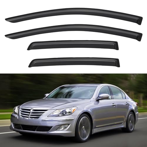 Window Visors Rain Guards for 2009 (2009-2014 Hyundai Genesis Sedan)