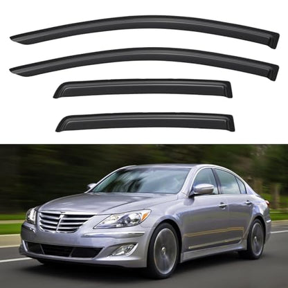 Window Visors Rain Guards for 2009 (2009-2014 Hyundai Genesis Sedan)