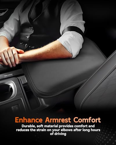 for 2026 Subaru Outback Center Console Cover Armrest Box Cover for 2026+ Outback Accessories Console Arm Rest Protector (2026+ Subaru Outback Thin Black Leather)