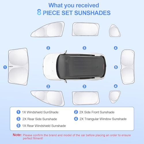 8pcs Car Window Shades for Hyundai Santa Fe 2024 2025 2026 Accessories (for Hyundai Santa Fe2024 2025 2026)